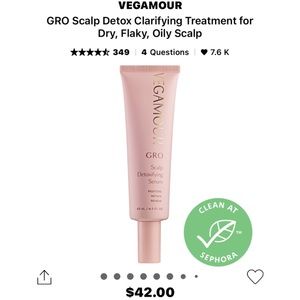🆕 Vegamour GRO Scalp Detoxifying Serum Full Size Safe Vegan Cruelty Free Brand